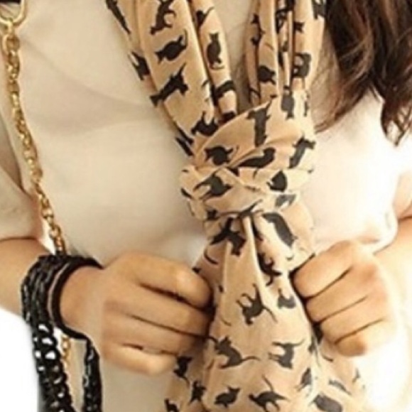 sbfashions Accessories - ❌GIFTED❌✔️😺FunOpaqueCatLoversScarfBlack&Tan😺